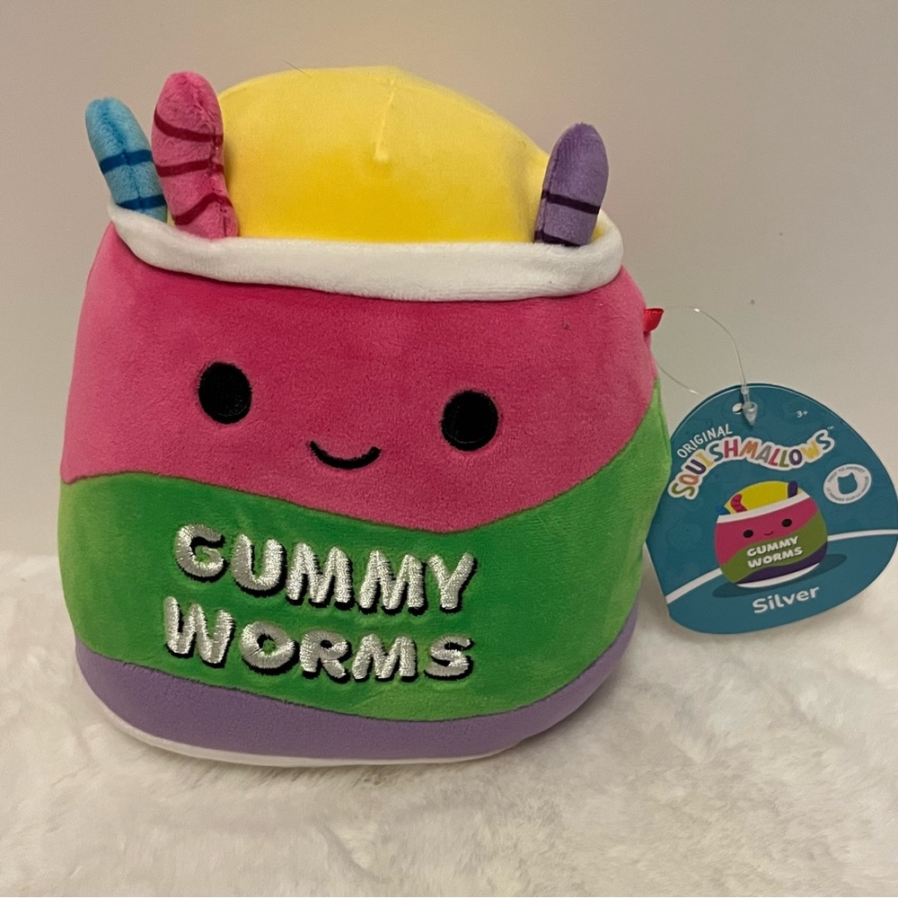 Squishmallow Silver Gummy Worms 🐛🪱, 7” New